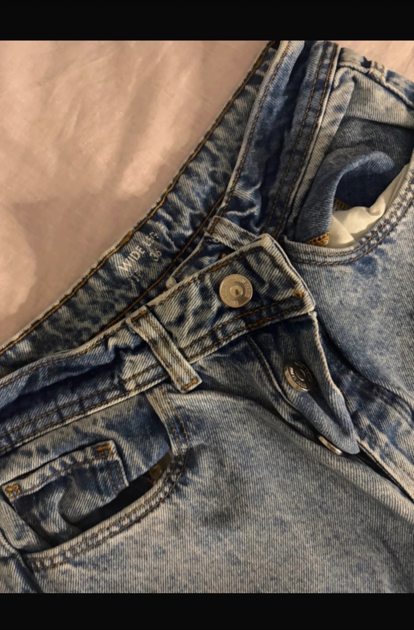 Jeans de pierna ancha azul claro desgastado – photo 3